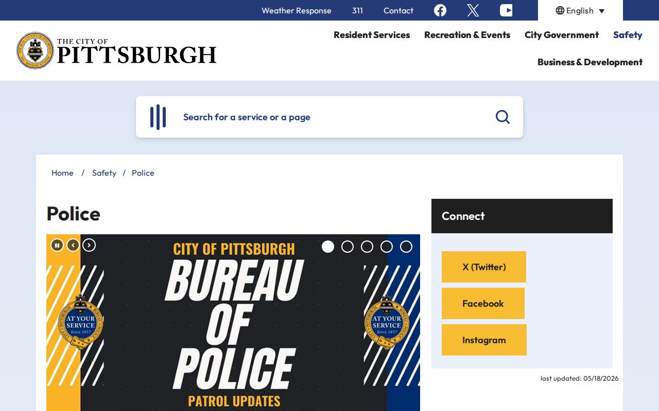 Official Pittsburgh Bureau of Police information page